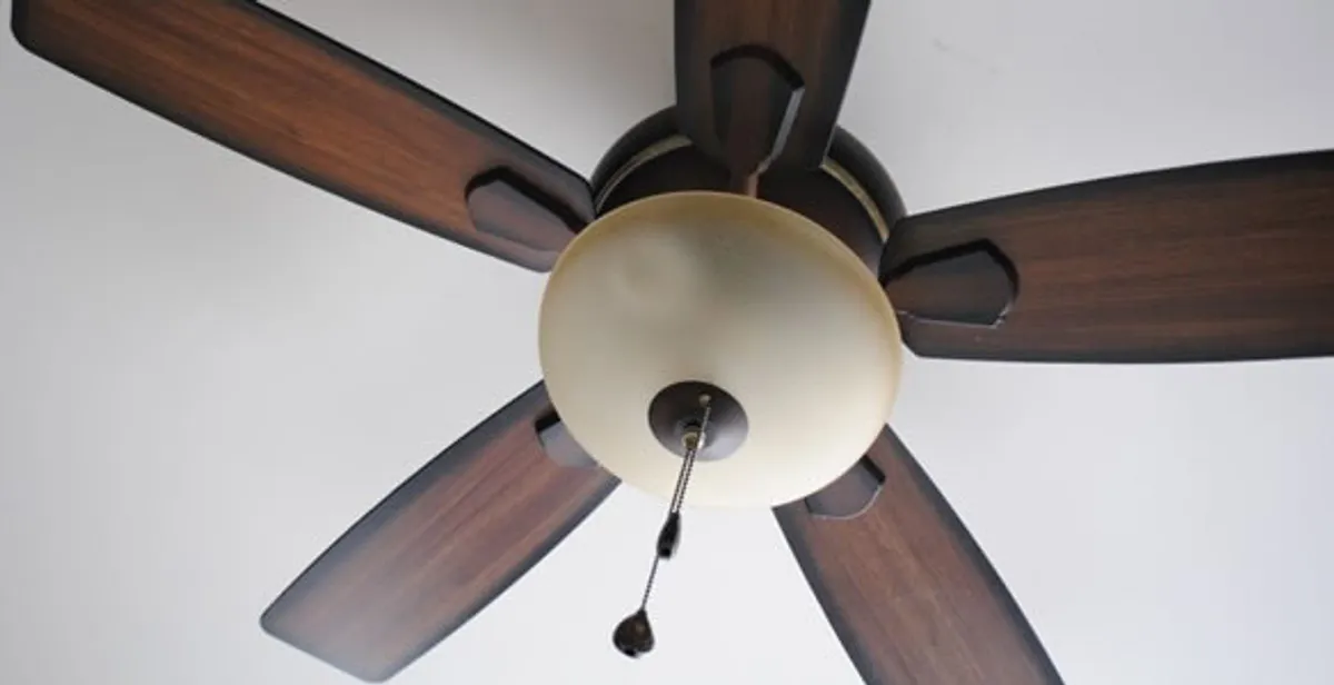 Fully installed ceiling fan with balanced blades and light fixture in Baltimore, MD