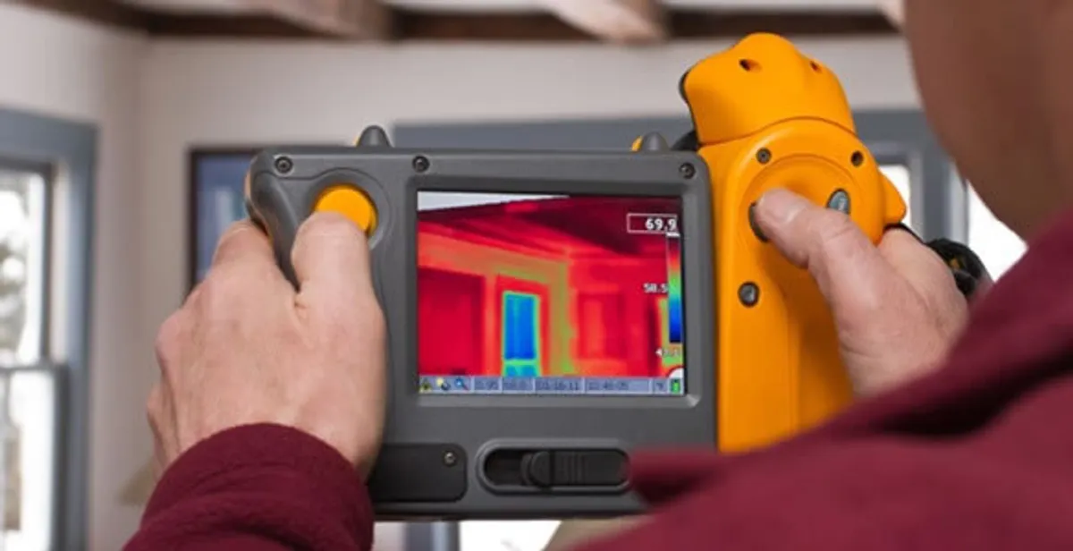 home energy audit service capturing thermal readings to analyze insulation and electrical efficiency in Baltimore, MD